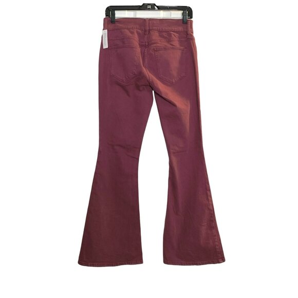 Arizona Jean Co Y2K Flare Extreme Low-Rise Slim Fit Flare Leg Jeans Sz 3 Maroon - Picture 2 of 5
